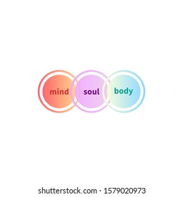Mind, Soul And Body Balance, Holistic Icon, Mental Health Logo, Vector Illustration