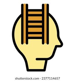 Gedankengang Symbol Umriss-Vektorgrafik. Komfortzone. Fluchtfarben