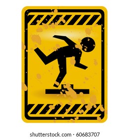 Mind the step sign warning sign isolated over white