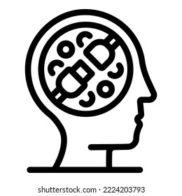 Mind stress icon outline vector. Digital media. Digital detox