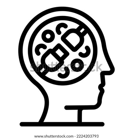 Mind stress icon outline vector. Digital media. Digital detox