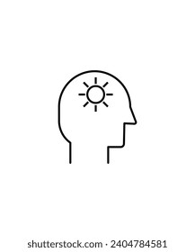 mind with sun icon, vector best line icon.
