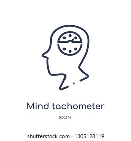 mind tachometer icon from productivity outline collection. Thin line mind tachometer icon isolated on white background.