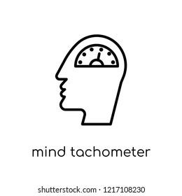mind tachometer icon. Trendy modern flat linear vector mind tachometer icon on white background from thin line Productivity collection, outline vector illustration