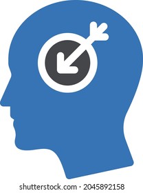 mind target goal vector glyph colour icon