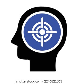 Mind Target Icon In Flat Style