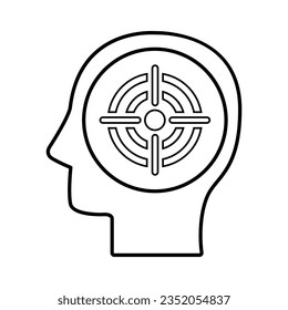 Mind Target Icon In Outline Stylet Style