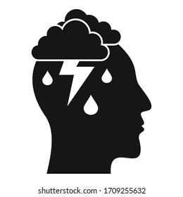Gewitterungssymbol. Einfache Veranschaulichung der Vektorillustration von Gewitterstürmen für Webdesign einzeln auf weißem Hintergrund