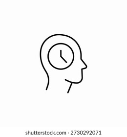 Vector de signo de ícono de tiempo mental