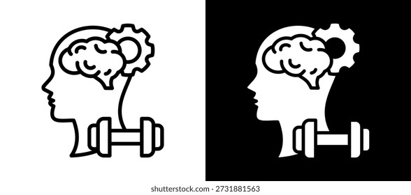 Mind Training Icon Ilustración vectorial negro blanco