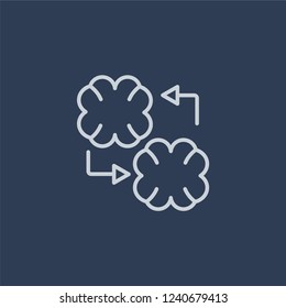 Mind transfer icon. Trendy flat vector line Mind transfer icon on dark blue background from Artificial Intelligence, Future Technology collection. 