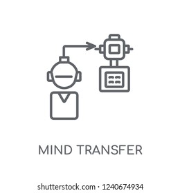 Mind transfer linear icon. Modern outline Mind transfer logo concept on white background from Artificial Intellegence and Future Technology collection.