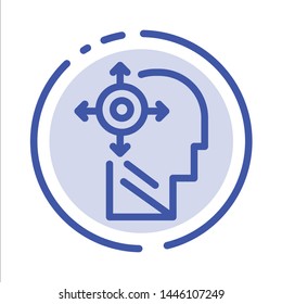 Mind, Transform, Yourself, Head Blue Dotted Line Line Icon