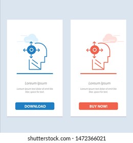 Mind, Transform, Yourself, Head  Blue And Red Download And Buy Now Web Widget Card Template