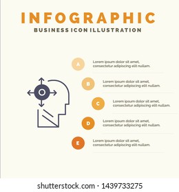 Mind, Transform, Yourself, Head Solid Icon Infographics 5 Steps Presentation Background