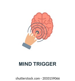 Mind Trigger Flat Icon. Colored Sign From Personality Collection. Creative Mind Trigger Icon Illustration For Web Design, Infographics And More