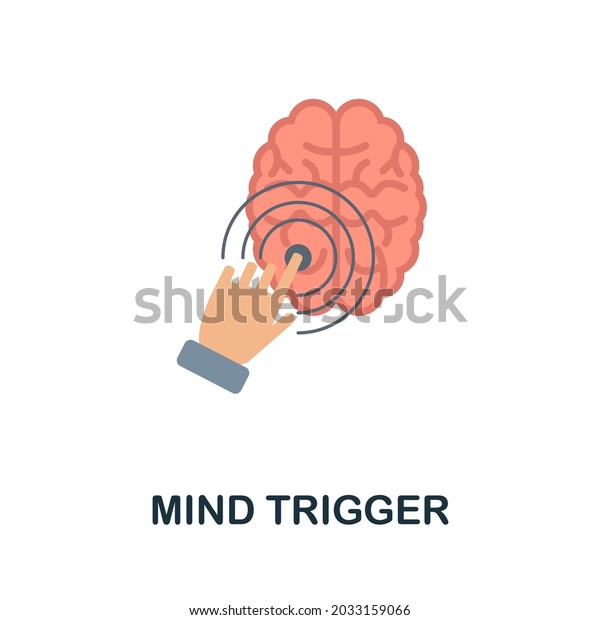 Mind Trigger flat icon. Colored\
sign from personality collection. Creative Mind Trigger icon\
illustration for web design, infographics and\
more