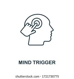 Mind Trigger Icon From Personality Collection. Simple Line Mind Trigger Icon For Templates, Web Design And Infographics