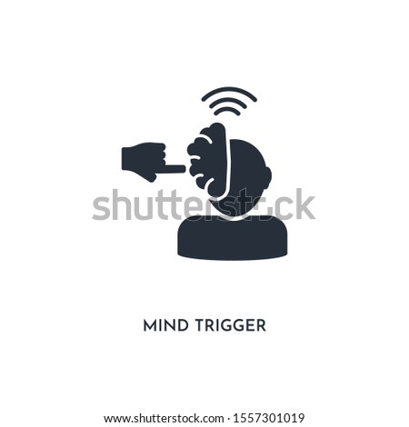 mind trigger icon. simple element illustration. isolated trendy filled mind trigger icon on white background. can be used for web, mobile, ui.