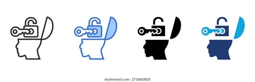 Mind entsperren Symbol Multi Style Vektorgrafik