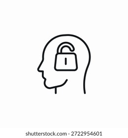 Vector de signo de icono de desbloqueo mental