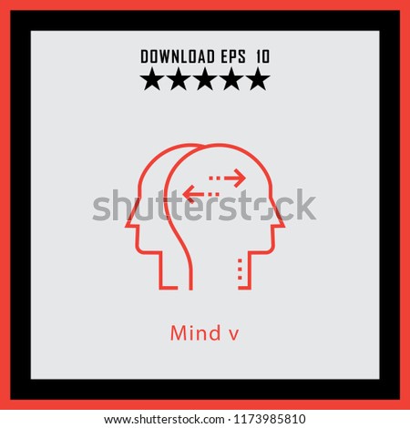 Mind v  line icon