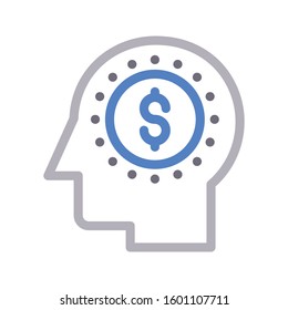 mind vector color line icon 