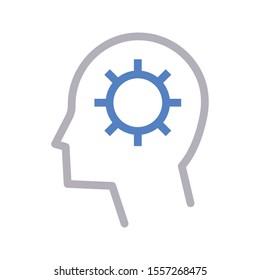 mind vector colour line icon