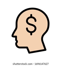 mind vector flat color icon 