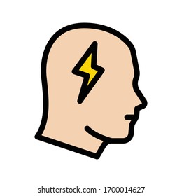 mind vector flat color icon 