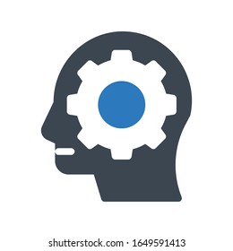 icono de color de glifo vectorial de mente 