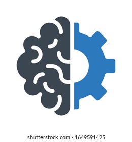 icono de color de glifo vectorial de mente 