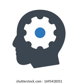 icono de color de glifo vectorial de mente 