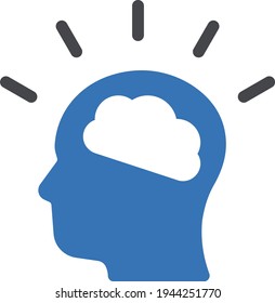 mind vector glyph colour icon