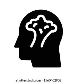 mind vector glyph flat icon 