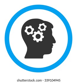 Mind vector icon. Style is bicolor flat rounded symbol, blue and gray colors, rounded angles, white background.