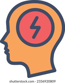 ilustración de vectores de mente en un fondo transparente.Símbolos de calidad premium.Icono de vector de trazo para el concepto y el diseño gráfico. 
