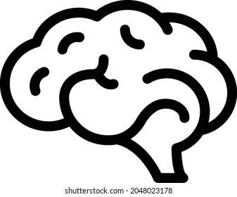mind vector line colour icon
