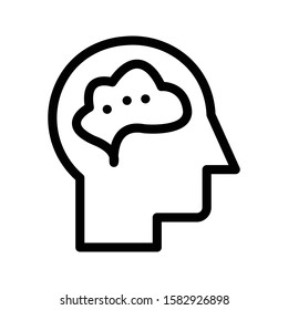 mind vector thin line   icon 