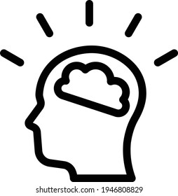 mind vector thin line icon