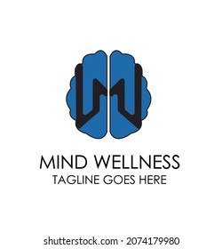 Mind Wellness Mental Wellness MW WM Logo Design 