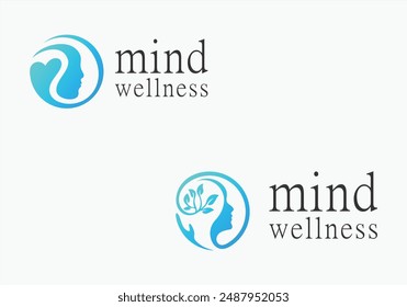mind wellness therapy logo template