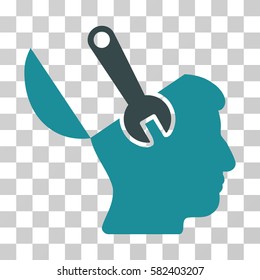 Mind Wrench Surgery vector icon. Illustration style is a flat iconic bicolor soft blue symbol on a transparent background.