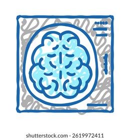 mind x-ray doodle icon sketch vector. mind x-ray sign. isolated symbol illustration