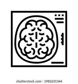 vector de icono de línea de rayos X de mente. señal de rayos X de mente. símbolo de contorno aislado ilustración negra