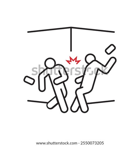 Mind your walk way be careful bump into each other vector logo sign