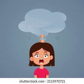 
Mind-Blown Little Girl Feeling Surprised Vector Cartoon Illustration. Young child feeling impressed and amazed by science education
