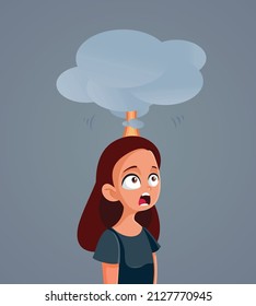 
Mind-Blown Teen Girl Feeling Astonished Vector Cartoon Illustration. Young student feeling impressed and amazed by news
