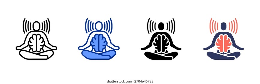 Mind-Body Connection icon set multiple style collection