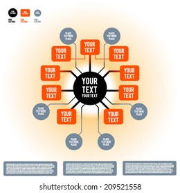 minde map template with shine background
